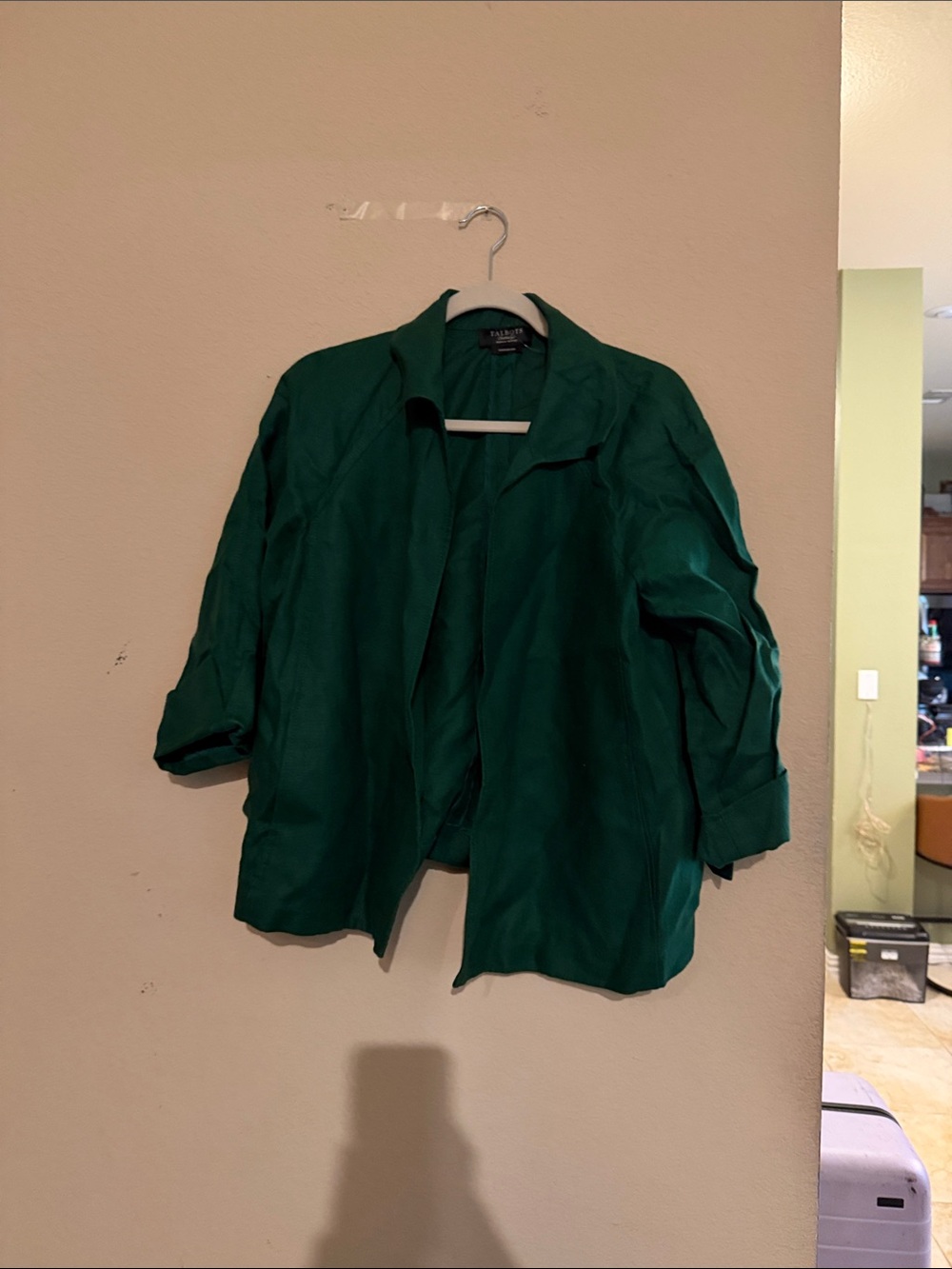 Talbots Emerald Green Open-Front Blazer